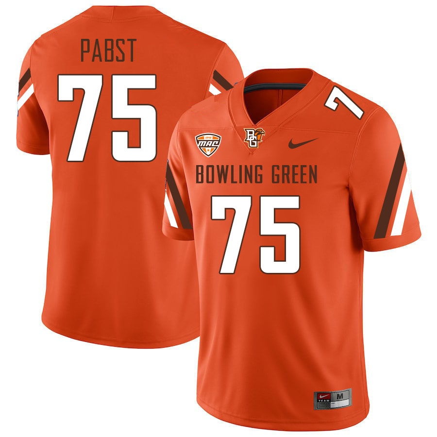 Bowling Green Falcons #75 Nate Pabst College Football Jerseys Stitched Sale-Orange